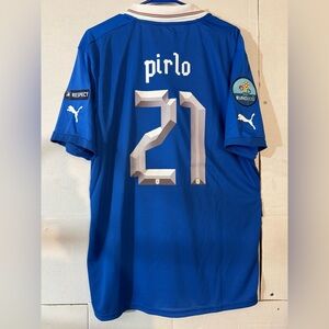 2012 Italy Andrea Pirlo Soccer Jersey Rare Vintage Puma Blue Mens 2XL NWT🇮🇹